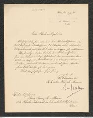 k.k. naturhistorisches Hofmuseum, Intendanzakten 1885-1896 (Hauer), Aktenzahl Z.651/1890, Seite 1